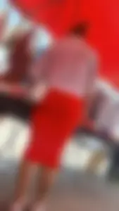 [OC]tight orange skirt transparent the line of her thong