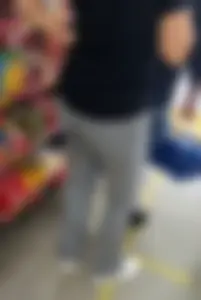 Milf with round and tight butt in gray leggings