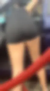 Lightskin booty shorts with a mound