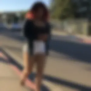Big boobed redhead walking with no shoes and in shorts