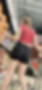 Tall chic shopping w booty eating black shorts/VPL‼️
