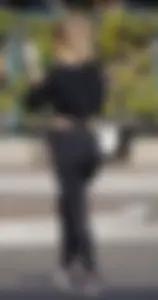 Sexy ass blonde in the parking lot in leggings with amazing body