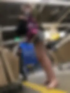 Candid Girl in Denim Shorts With Long Slim Legs in Sandals Creepshots