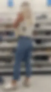 Blonde in jeans with beautifully shaped Ass!