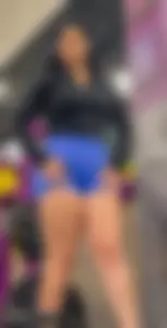 Latina Superhero with perfect Body in blue spandex shorts (OC!)