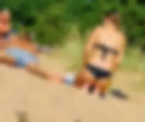 Cute Spreading Swedish Beach Babe