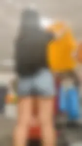 Latina Has A Nice Booty In Jean Shorts, Faceshot