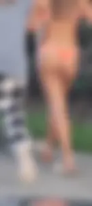 Busted capping sexy white girl in thong bikini
