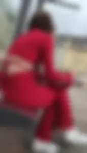 Hot minx in a slutty red outfit