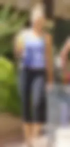 Sexy blonde and friend walking in leggings