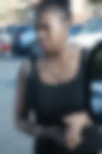 Ebony milf out shopping in grey leggings