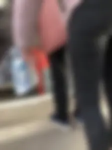 Skinny Candid Teen in Tight Black Jeans on a Train Station Gallery