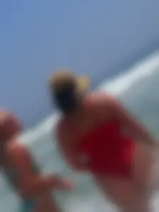 Thick big booty girl in a swimsuit with blonde friend in a bikini