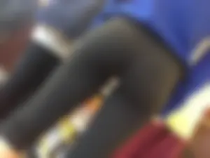 Candid Ass in Leggings With Slightly Spread Legs Hot Closeup Creepshot