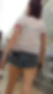 2 friends in jean short shorts OC!