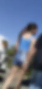 Skinny petite teen in shorts (vpl)