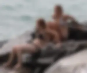 Two thick bikini teens at the beach
