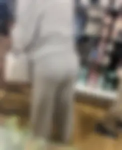 Perfect juicy jiggly fat ass in grey pants