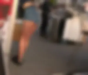 Perfect ass in denim mini shorts, candid girl's street creepshot