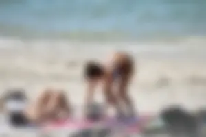 Sexy ass girl with a perfect body in her bikini on the beach