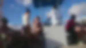Girl with a nice ass in wet white bikini bottom