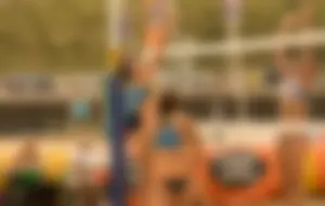 Beach volleyball babes in bikinis
