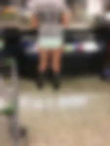 Fit Ass in Mini Shorts and Hot Legs Supermarket Creepshots