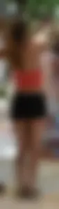 Hottie in black shorts and tube top