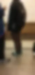Hot booty and legs in black pantyhose on subway station closeup creepshot