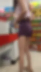 Very sexy Skinny girl in purple minishorts [OC]