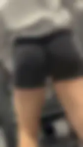 Tall Gym Blonde In Black Shorts (Bends Over)