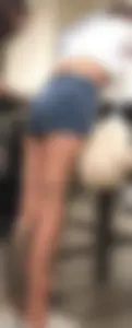 Slim tatted succubus in cheeky jean shorts