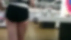 Cute Sexy Legs and Ass in Mini Shorts Store Creepshot