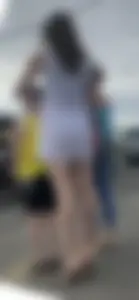 Tall Milf on High Heels in a Short Dress on the Crosswalk - Perfect Legs Creepshots