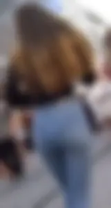 Teen girl with a tight ass in tight jeans