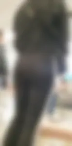 Beautiful Latina in Black Adidas Leggings with VTL in Checkout Line🤤