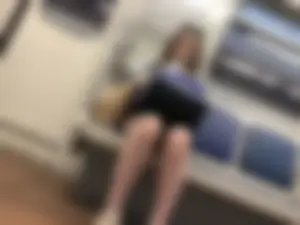 Girl With Hot Legs With a Cute Backpack Sitting in a Subway Train Creepshots