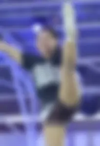 Bunch of athletic Thai cheerleaders at a competition