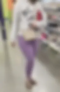 Thick purple leggings MILF