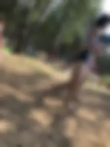 Wet Girls in Swimsuits Walking Towards Water at a Lake Beach Photo Series