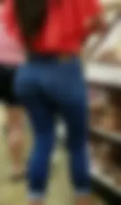 Nice Booty in Tight Jeans at the Supermarket Closeups
