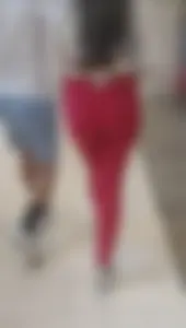 Fat ass Latina in red tiktok leggings