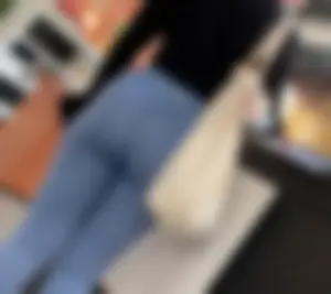 Big Ass Asian in Blue Leggings IKEA