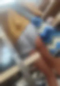 Cute girl showing cheeks off at the thrift shop
