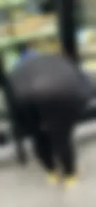 Chic magically reveals VPL with a sweet deep bendover‼️