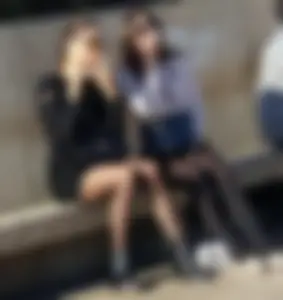 Hot Girls in Skirts, Pantyhose and Sunglasses City Park Candid Photos