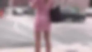 Screenshots from The Epic Blonde video of a girl in shorts and dresses