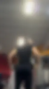 Black tight leggings with thong slightly showing (face pics included)