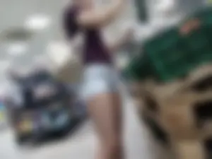 Grocery store blonde with a nice ass in tight white shorts