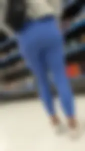 Very tight nice ass and legs in clear blue legging. OC